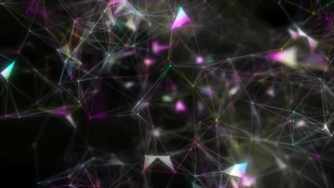 The digital structure changes in space. Black background. Seamless loop. Stock Footage 109571963