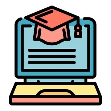 Digital study icon color outline vector Stockillustratie