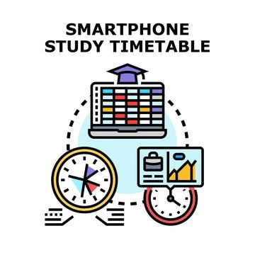 Digital study timetable planning and schedule management Stock Illustration