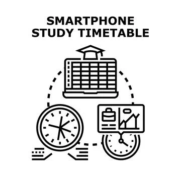 Digital study timetable planning and schedule management Stock Illustration