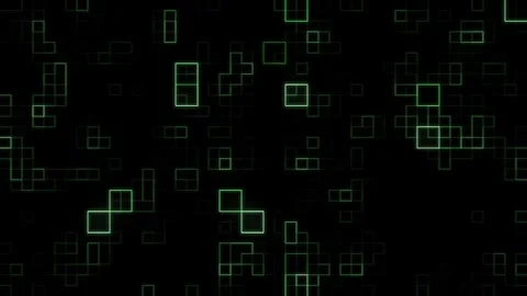 Digital style Green glowing square random motion background Stock Footage 322898213