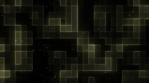 Digital style Yellow glowing square random motion with particle background Stock Footage 322898209