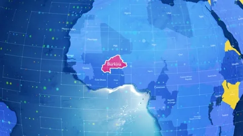 Digital Stylised World Map Country Zoom Burkina Stock Footage 282899101