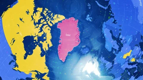 Digital Stylised World Map Country Zoom Greenland Stock Footage 282899459