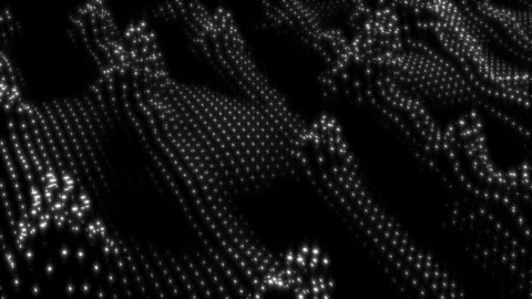 Digital Stylish Black And White Background With Pulsing Music Dots And Waves 스톡 동영상 137101448