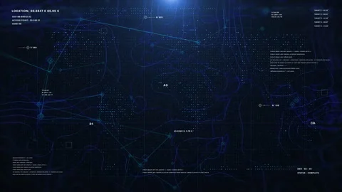 Digital stylized world map with glowing plexus communication network Stock Footage 340075866