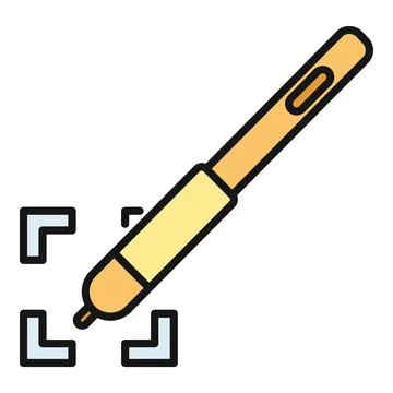 Digital stylus pen creating a target icon Stock Illustration