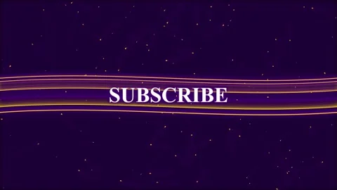 Digital subscribe button with glowing neon yellow lines and floating partic.. Video stock 343874521