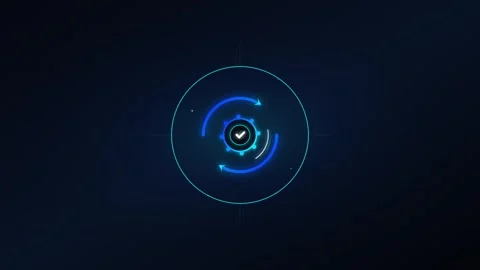 Digital success checkmark hud animation: futuristic ui loading and verifica.. Stock Footage 337553617
