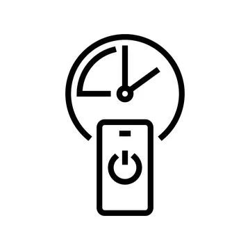 Digital sunset tech engagement line icon vector illustration Stock Illustration