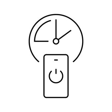 Digital sunset tech engagement line icon vector illustration Stock Illustration