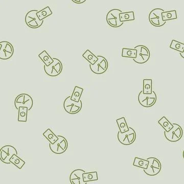 Digital sunset tech engagement line seamless pattern Stock Illustration