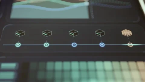 Digital Supply Chain Workflow with Connected Process Icons Stock Footage 341871330