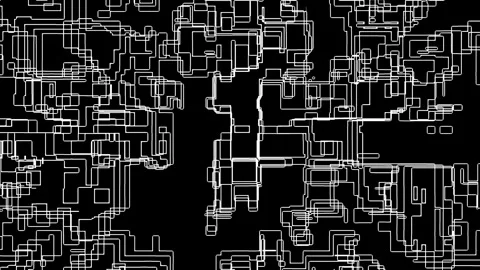 Digital surface with transforming blocks and holograms. Futuristic cyberspace Stock Footage 256220184