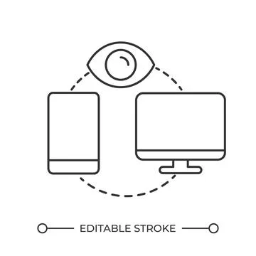 Digital surveillance linear icon Stock Illustration