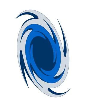 Digital swirl abstract vortex symbol 2D cartoon object Stock Illustration