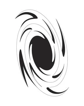 Digital swirl abstract vortex symbol 2D line object Stockillustratie
