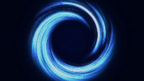 Digital swirling background of random dots, black hole, energy flow vortex Stock Footage 252821079