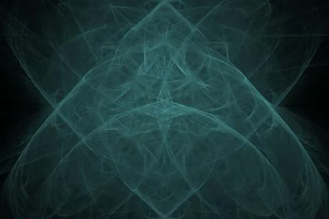 Digital symmetrical fractal pattern electrifying on black background 스톡 일러스트