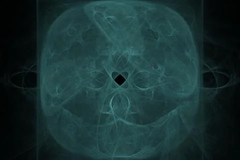 Digital symmetrical fractal pattern electrifying on black background 스톡 일러스트