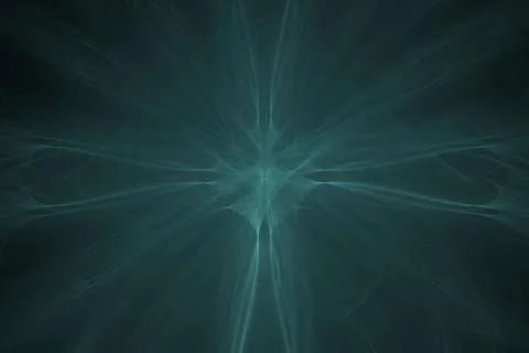 Digital symmetrical fractal pattern electrifying on black background 스톡 일러스트