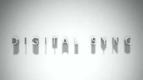 Digital sync 3D title animation white text on a white background Stock Footage 299647801