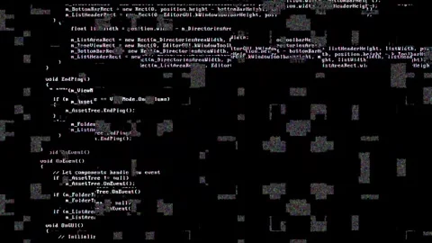 Digital Syntax: C# Code &amp; Glitch Art Stock Footage 339267947