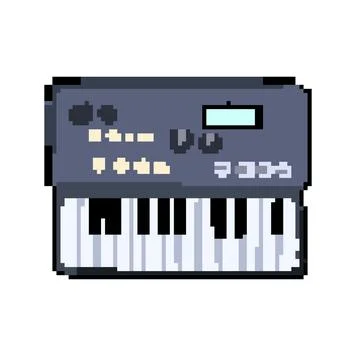 Digital synthesizer pixel art vector illustration イラスト素材