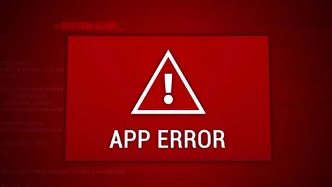 Digital System Alert with App Error Warning Message Stock-Footage 335407493