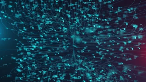 Digital System Big Data Cloud Computing Infrastructure Stock Footage 302885099