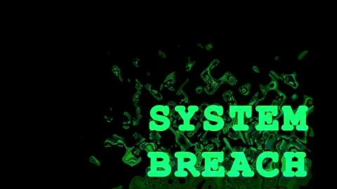Digital system breach alert with glitch effects and cyber security concept Stock Footage 344283066
