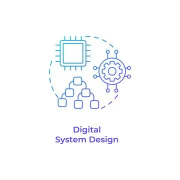 Digital system design blue gradient concept icon Illustrazione stock