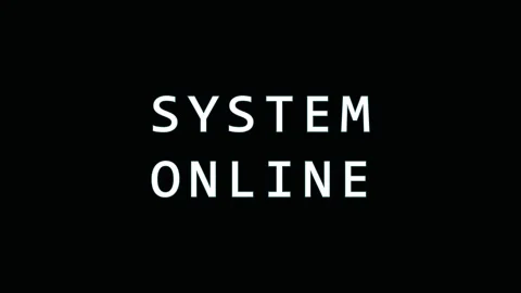 Digital System Online text animation with glitch effect on black background.. Stock Footage 343478727