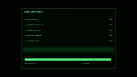 Digital system scan utility progress bar animation Vídeo Stock 347391853