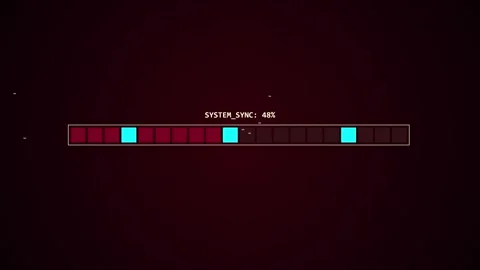 Digital system sync loading progress bar with percentage counter Stock Footage 339925557