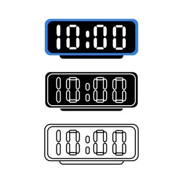 Digital Table Alarm Clock on white background. Vector illustration in trendy Illustrazione stock