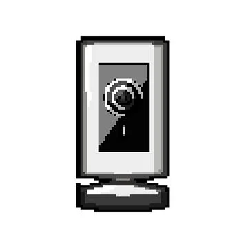Digital table web camera pixel art vector illustration Stock Illustration