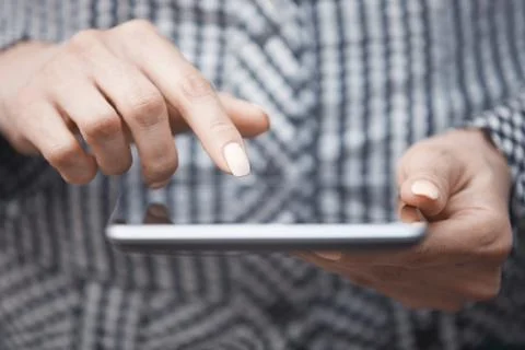 Digital tabler user Stock Photos