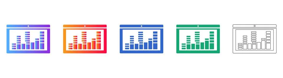 Digital Tablet Analytics Icons Stock Illustration