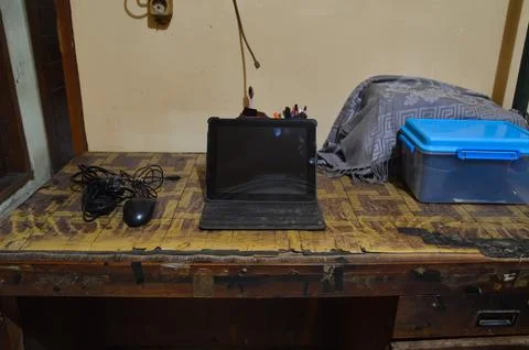 Digital Tablet and Computer Peripherals Placed On Room Table Stock Photos