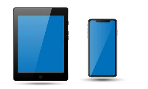 Digital Tablet and Smartphone Mockup Set Ilustración de archivo