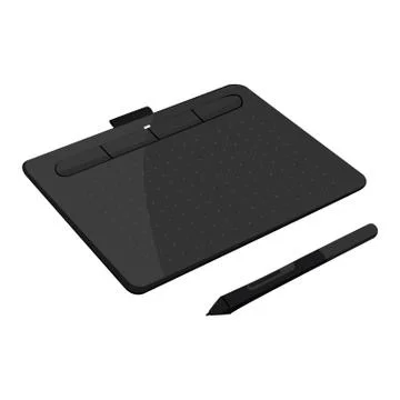 Digital tablet and stylus vector icon on a white background. Electronic device Illustrazione stock