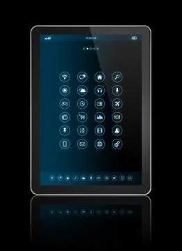Digital tablet with apps icons interface Stock Illustration