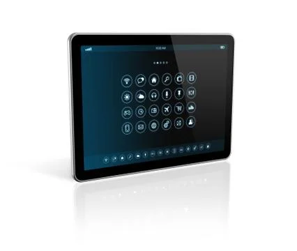 Digital tablet with apps icons interface Stock Illustration