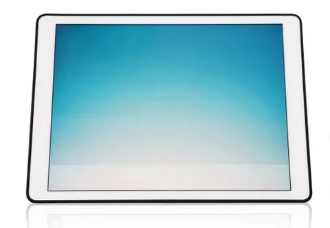 Digital Tablet blank screen, isolated on white background Stock Photos
