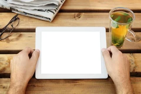 Digital tablet with blank screen Stock Photos