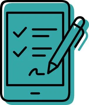 Digital Tablet With Checklist And Stylus Pen Stock Illustration