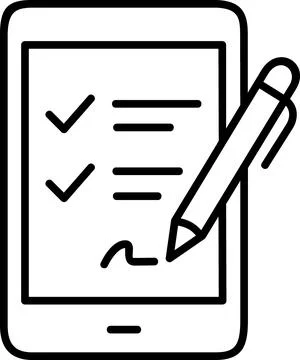 Digital Tablet Checklist With Stylus Pen 스톡 일러스트