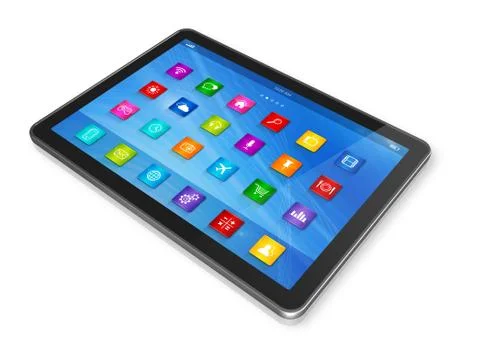 Digital tablet computer - apps icons interface Illustrazione stock