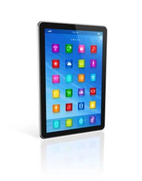 Digital tablet computer - apps icons interface 스톡 일러스트